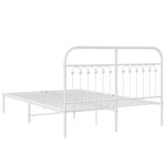 vidaXL Cadre de lit métal sans matelas et tête de lit blanc 140x200 cm