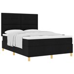 vidaXL Lit à ressorts avec matelas Noir 140 x 190 cm tissu