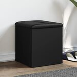 vidaXL Banc de rangement noir 42x42x45 cm bois d'ingénierie