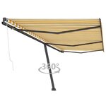 vidaXL Auvent automatique sur pied 600x300 cm Jaune/Blanc