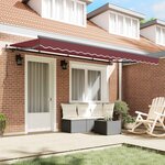vidaXL Auvent Rétractable Bordeaux 350 x 200 cm tissu