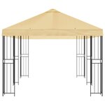 vidaXL Gazebo avec murs latéraux 6 x 3 m Crème Polyester et Acier 190