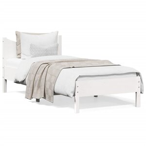 vidaXL Cadre de lit sans matelas blanc 100x200 cm bois de pin massif