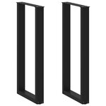 vidaXL Pieds de table de bar en U  2 pièces  noir  50 x (100-101) cm  acier