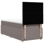 vidaXL Sommier à lattes de lit avec matelas Taupe 90x200 cm Tissu