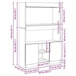 vidaXL Buffet haut chêne fumé 92x33x140 cm bois d'ingénierie