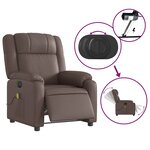 vidaXL Fauteuil de massage inclinable électrique marron similicuir
