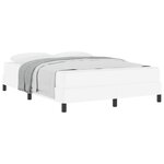 vidaXL Cadre de lit avec matelas Blanc pur 140 x 190 cm tissu