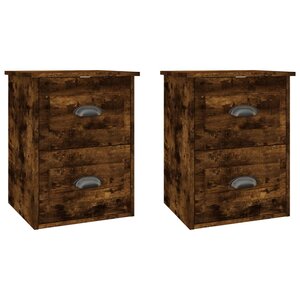 vidaXL Tables de chevet murales 2 Pièces chêne fumé 41 5x36x53 cm