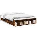 vidaXL Cadre de lit sans matelas chêne fumé 140x190 cm