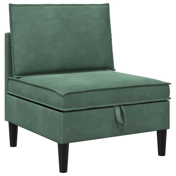 vidaXL Canapé moyen avec rangement Vert Mer Velours