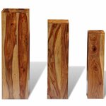 vidaXL Support de plantes 3 Pièces bois massif marron
