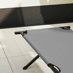 vidaXL Lit de camping pliant Gris Tissu Oxford
