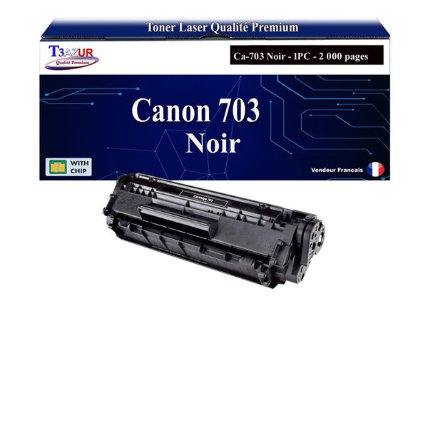 T3AZUR - Toner compatible avec Canon FX10 / FX9 / 703 pour Canon LBP-2900  LBP-2900B  LBP-3000 Noir - 2 000p
