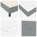 Lit à ressorts vidaXL avec matelas gris clair 90x190 cm en tissu