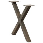 vidaXL Pieds de table basse en forme de X  2 pièces  acier naturel  60 x (42-43) cm