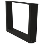 vidaXL Pieds de table basse en forme de V  2 pièces  noir  50 x (30-31 3) cm  acier