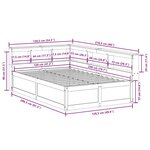 vidaXL Lit bibliothèque sans matelas cire marron 120x200 cm pin massif