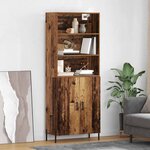 vidaXL Haut Armoire Bois Ancien 69 5 x 32 5 x 180 cm Bois d'ingénierie
