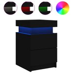 vidaXL Tables de chevet avec lumières LED 2 Pièces noir 35x39x55 cm