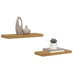 vidaXL Étagère Murale 2 Pièces Beige 60 x 23 5 x 4 cm Bois d'ingénierie