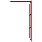 vidaXL Paroi de douche avec verre ESG transparent rouge 115x195 cm