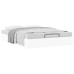 vidaXL Cadre de lit ottoman sans matelas blanc 140x190 cm similicuir