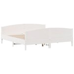 vidaXL Cadre de lit sans matelas blanc 200x200 cm bois massif de pin