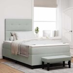 vidaXL Lit à ressorts avec matelas Gris clair 120 x 200 cm Velours