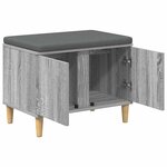 vidaXL Banc d'entrée avec coussin Gris Sonoma 60 x 38 x 46 cm