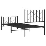 vidaXL Cadre de lit métal sans matelas avec pied de lit noir 80x200 cm