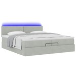 vidaXL Cadre de lit ottoman avec matelas gris clair 200x200 cm velours