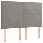 vidaXL Sommier à lattes de lit et matelas Gris clair 140x190cm Velours