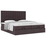 VidaXL Cadre de lit ottoman avec matelas marron foncé 200x200 cm tissu