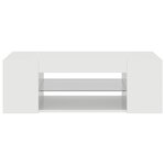 vidaXL Meuble TV avec lumières LED blanc brillant 90x39x30 cm