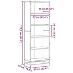 vidaXL Bibliothèque chêne fumé 60x35x170 5 cm bois d'ingénierie