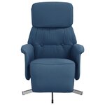 vidaXL Fauteuil inclinable avec repose-pieds bleu tissu