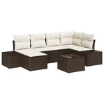 vidaXL Ensemble de canapé de jardin 6 pièces avec coussins gris en poly rattan
