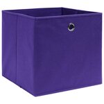 vidaXL Boîtes de rangement 4 Pièces Violet 32x32x32 cm Tissu