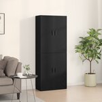 vidaXL Buffet 2 Pièces Noir Chêne 69 5x34x180 cm en bois d'ingénierie