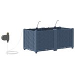 vidaXL Cache-pot de jardin Basketweave Gris 40 x 40 x 126cm Plastique