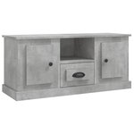 vidaXL Meuble TV gris béton 100x35 5x45 cm bois d'ingénierie
