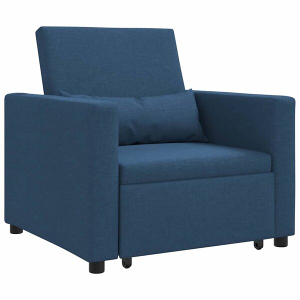vidaXL Canapé Lit Simple Bleu 90 x 165 x 87 cm tissu
