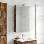 vidaXL Armoire Miroir de Salle de Bain Chêne fumé 40 x 10 5 x 60 5 cm