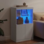 vidaXL Buffet avec lumières LED blanc 60 5x37x100 cm
