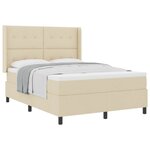vidaXL Lit à ressorts avec matelas Crème 200 x 160 cm tissu