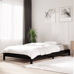 vidaXL Lit empilable Noir 80x200 cm Bois de pin massif