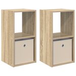 vidaXL Table de chevet 2 Pièces Chêne Sonoma 30 5 x 27 x 59 5 cm
