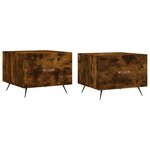 vidaXL Tables basses 2 Pièces chêne fumé 50x50x40 cm bois d'ingénierie