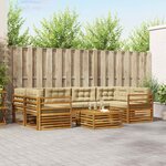 vidaXL Ensemble de canapés d'extérieur 7 pc Naturel et Beige